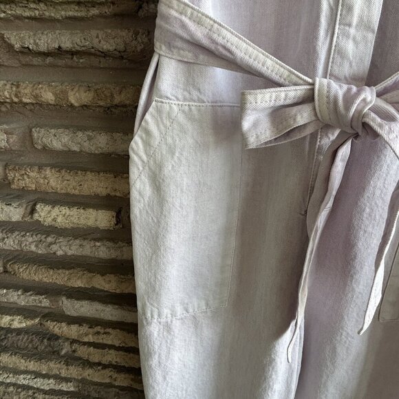 Old Navy Lavender Denim Jean Belted Coveralls Jumpsuit Size Large - Picture 9 of 11